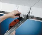 The CADDY SFCLT clamps install quickly and easily to the T-bar with two screws.